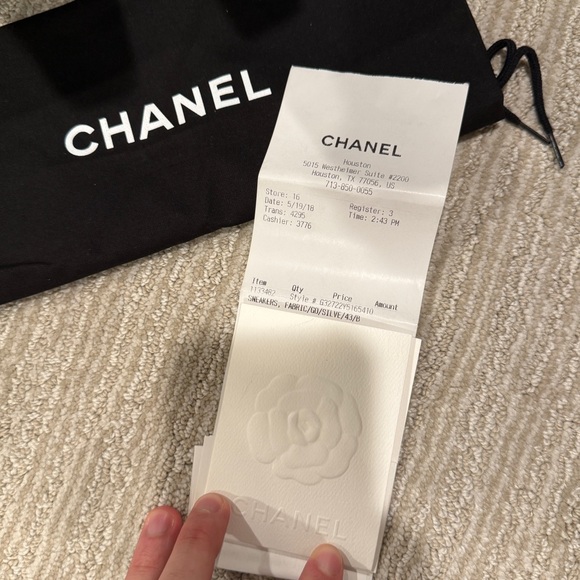 *SOLD* Chanel Men Silver Mid-Top Metallic Sneakers - Picture 12 of 17